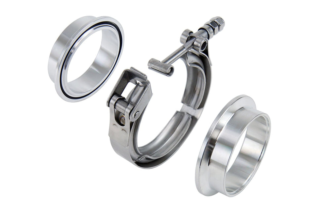 HPS Stainless Steel 3.5" V Band Clamp Kit, Aluminum Flanges, NBR O-Ring, Quick Release