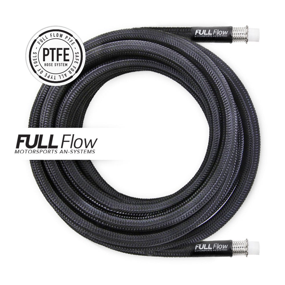 Black Nylon PTFE Braided Fuel Hose AN-6, Length 6m