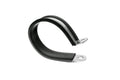 HPS 1-5/8" (41mm) ID Stainless Steel Cushion Loop Clamp for Tube, Wire and Hose, Black Rubber EPDM